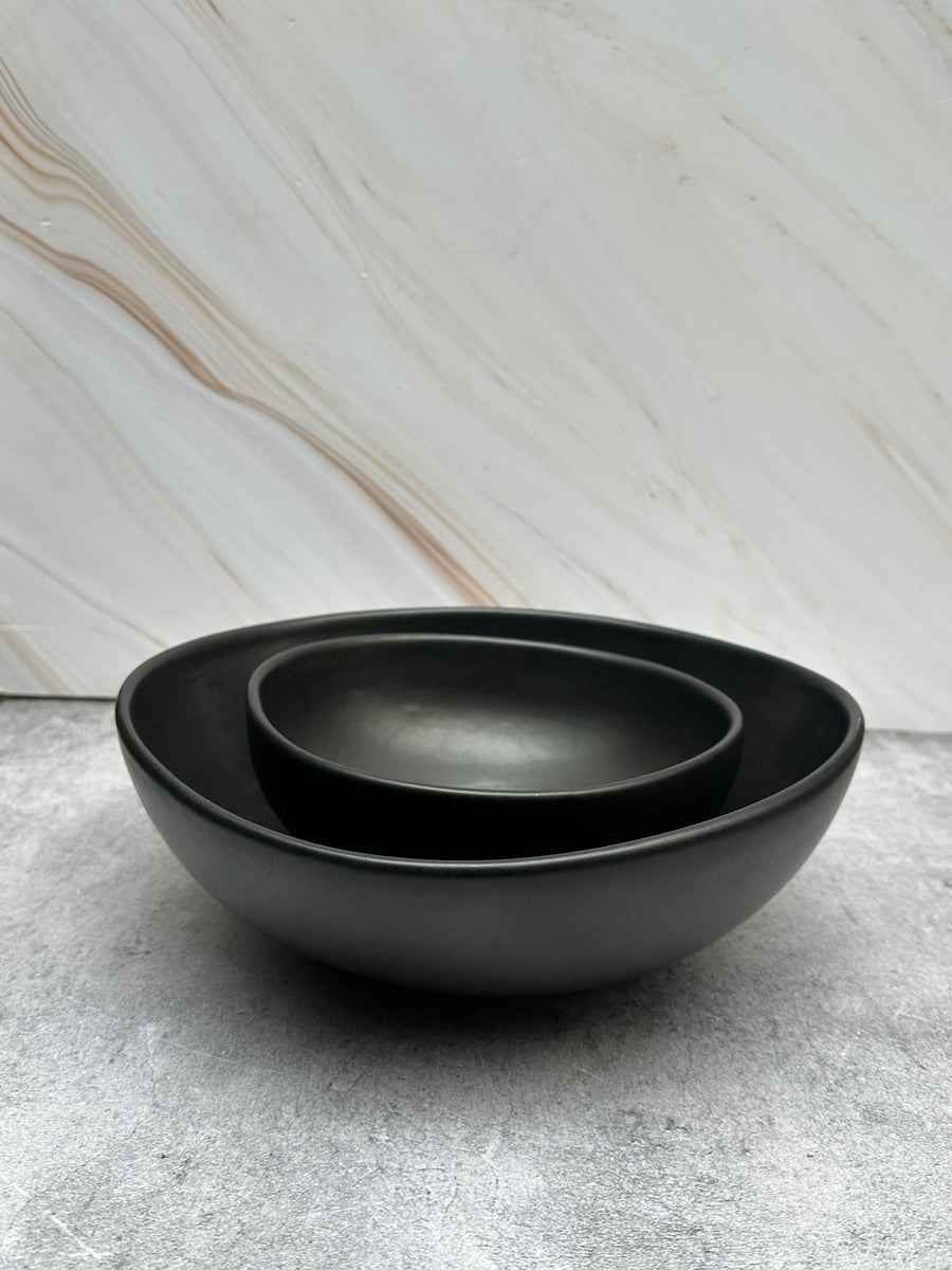 Set 2 Bowls para para servir Cerámica Boox. Negro