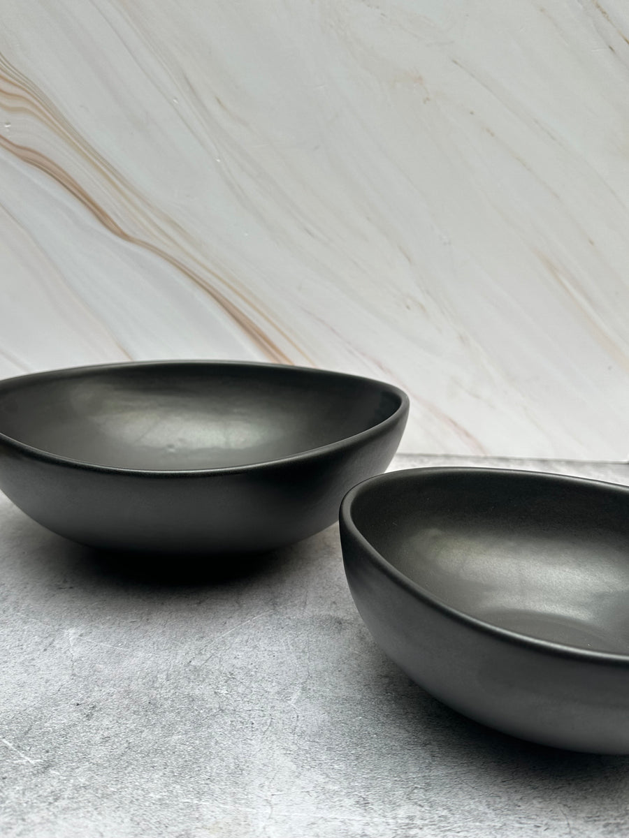 Set 2 Bowls para para servir Cerámica Boox. Negro